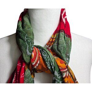 Chicos Patchwork Scarf Floral Paisley colorblock boho wrap cottagecore